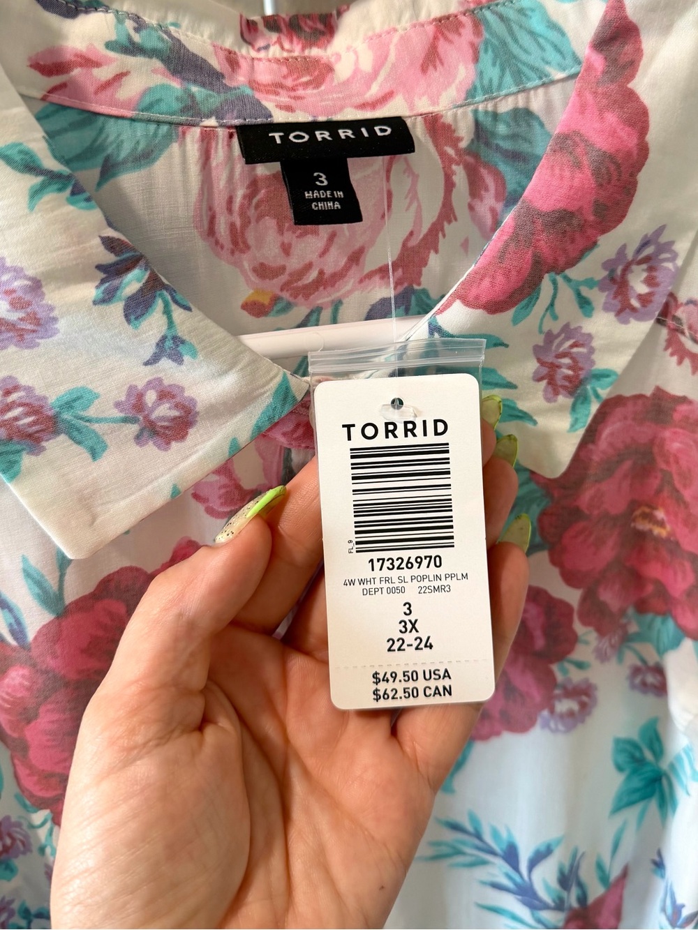 🌟HOST PICK!🌟 BNWT 🌸 TORRID Babydoll Poplin Button-Front High-Low Shirt - Picture 3 of 10